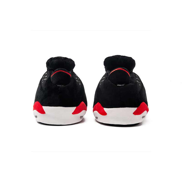 6 Infrared Black Plush Slippers