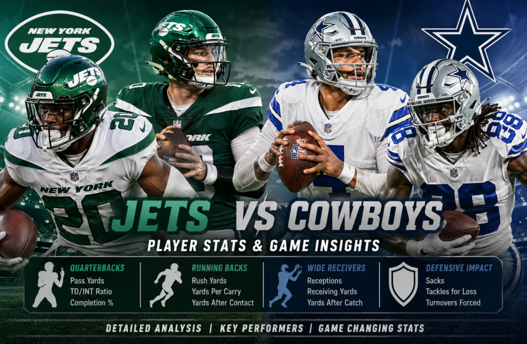 New York Jets vs Dallas Cowboys Match Player Stats