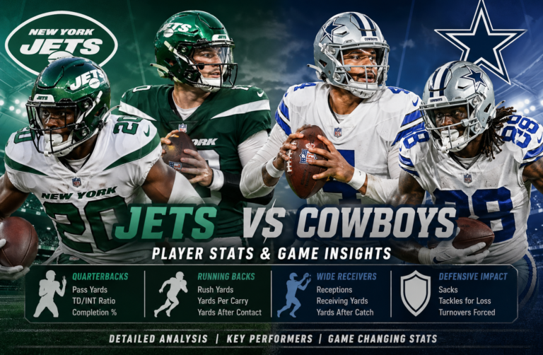 New York Jets vs Dallas Cowboys Match Player Stats