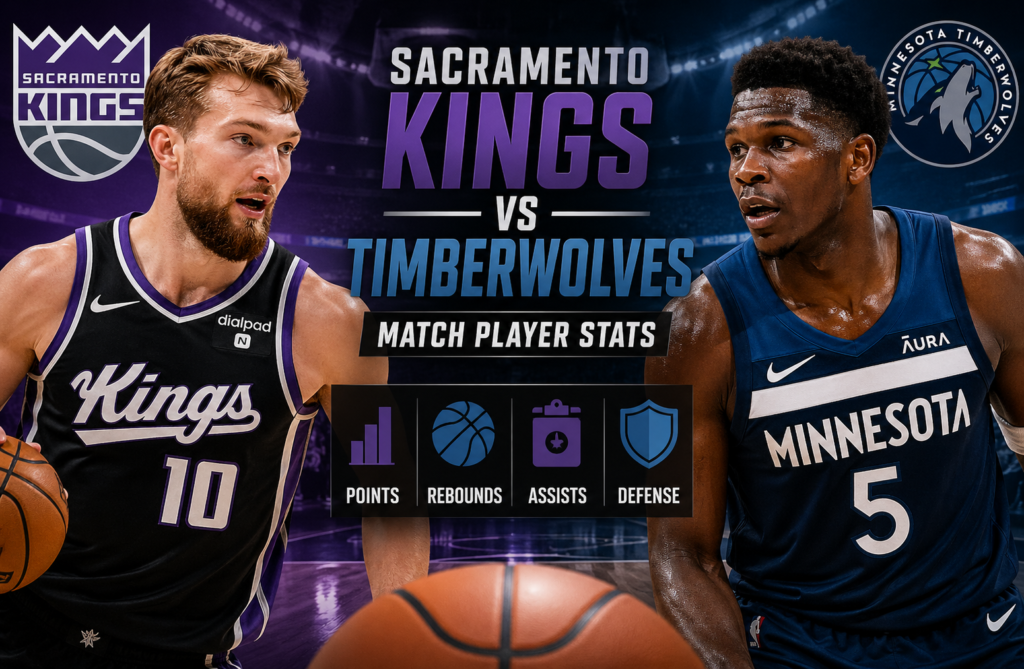 Sacramento Kings vs Timberwolves Match Player Stats