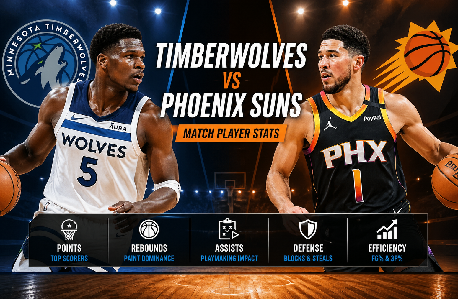 Timberwolves vs Phoenix Suns Match Player Stats