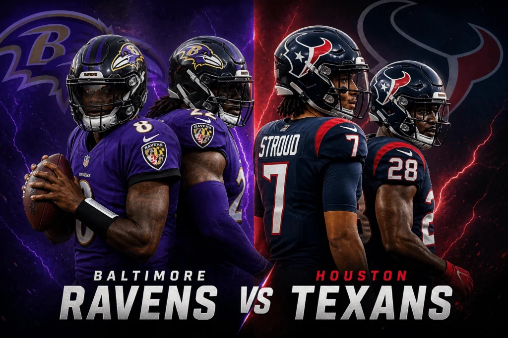 Baltimore Ravens vs Texans Match Player Stats