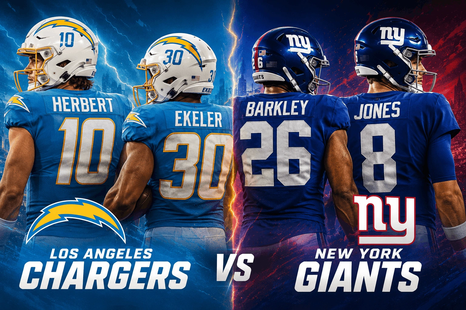 Los Angeles Chargers vs New York Giants Match Player Stats